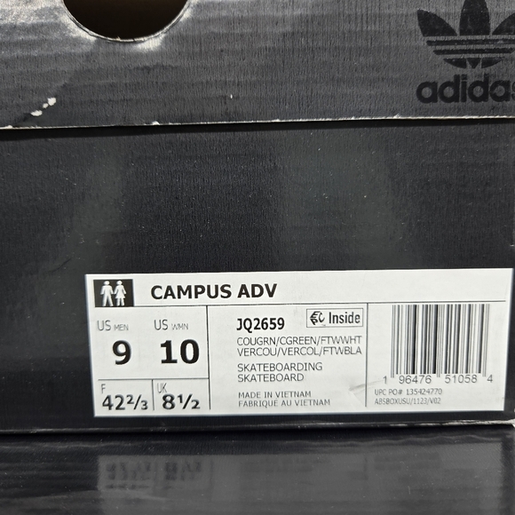 New Adidas Campus ADV \'Court Green\' Men\'s Skateboarding Shoes Size 9 main image 4